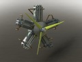 Rendu final Moteur en Etoile Solidworks